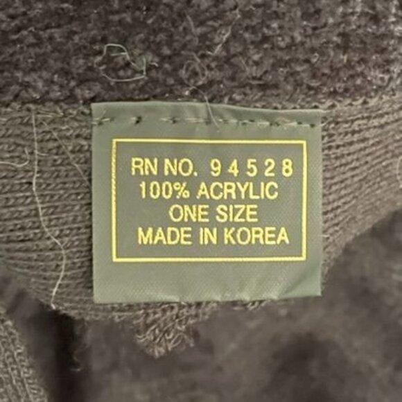 Vintage 90s Black Acrylic Knit Textured Bucket Hat wth 3" brim Collapsable - Picture 3 of 10